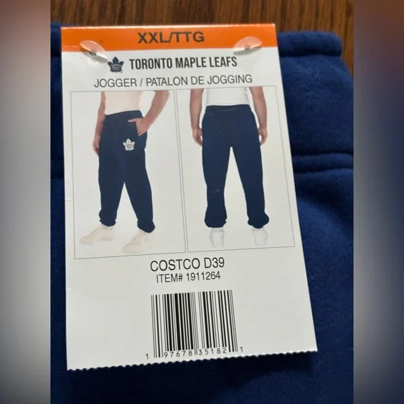 Men's Blue Sweatpants with Drawstring - - Picture 2 of 9